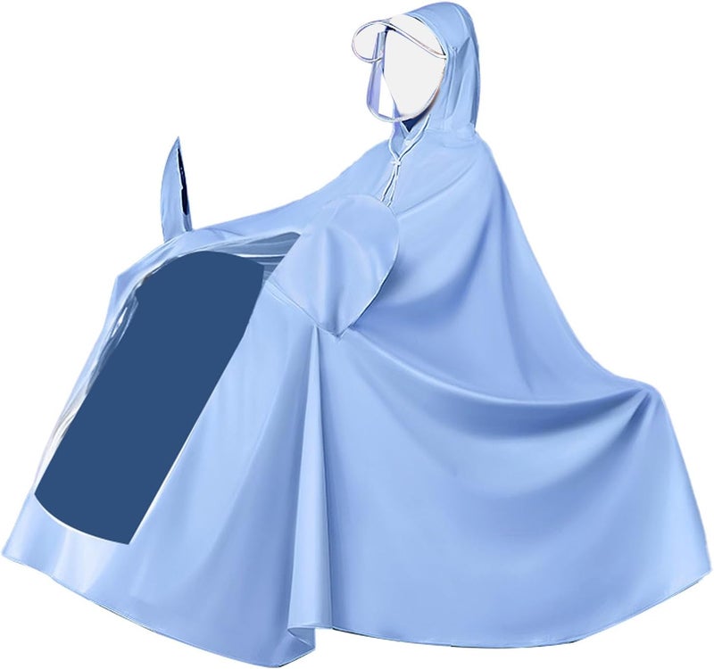 equlup Universal Motorcycle Raincoat, PVC Electric Battery Bike Raincoat Rain Poncho Long Full Body Rain Poncho - Image 1